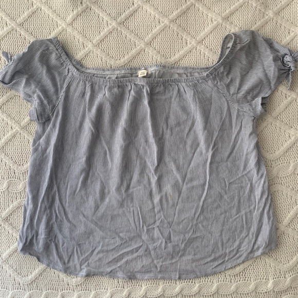 Garage Striped Off-Shoulder Tshirt - Picture 2 of 4